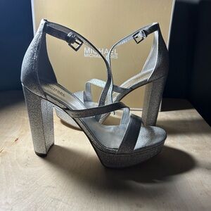 Tanner Glitter Platform Sandal Michael Kors